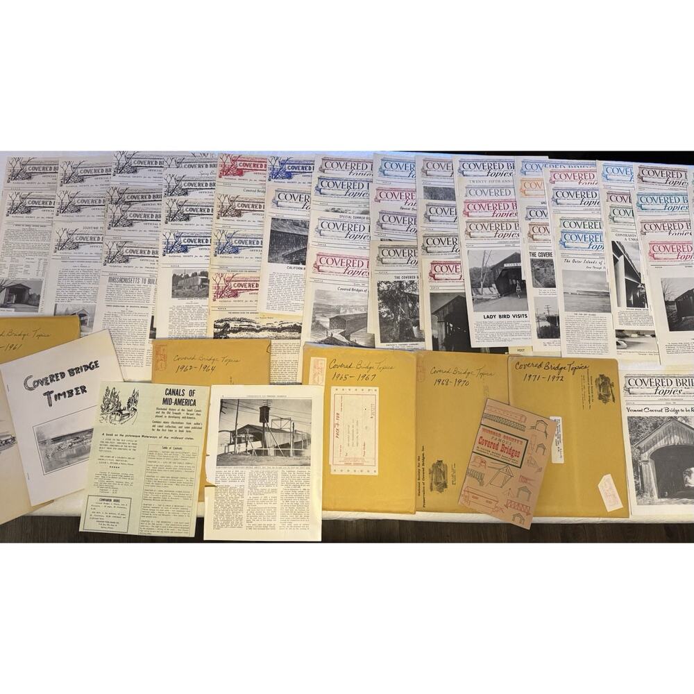Complete Near Mint Covered Bridge Magazine Collection 1957-1972-54 issues w/env
